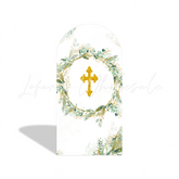 God Bless Christening Baby Shower Baptism Party Arch Backdrop Wall Cloth Cove